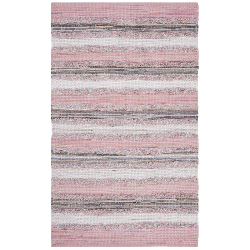 Monaca Hand Woven Cotton Striped Rug, Rectangle 5' x 8'
