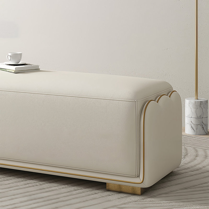 Banc rembourré en cuir Taleshia, H 17,71 po x l 59,05 po x P 15,74 po