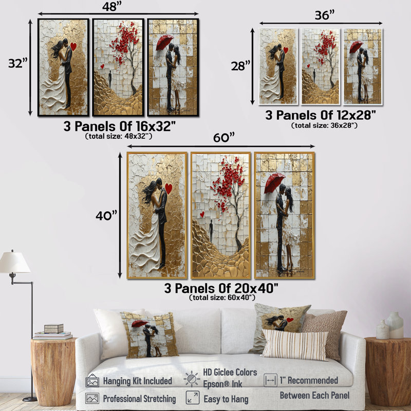 Argentinian Tango Romantic Couple I - Couple Wall Art Collection, Wrapped Canvas, 28" H x 36" W, Does Not Apply