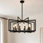 36" Modern Black Geometric Chandelier