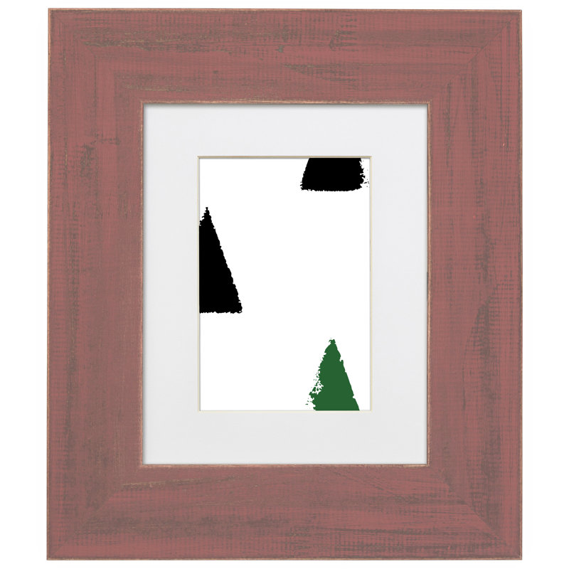 Cadre photo simple en bois, 11 po x 17 po emmêlé à 8 po x 12 po, Rouge délavé