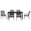 7 Piece Garden Dining Set Black PVC-coated polyester And Steel