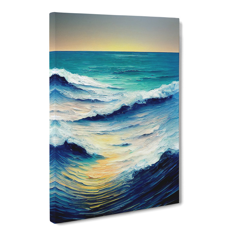 Seascape Painted Ocean Vol.2 - Wrapped Canvas, 50cm H x 35cm W x 3cm D