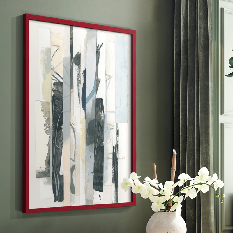 Papier stratifié I, reproduction encadrée - bois massif, Cadre simple rouge, H 10 po x l 8 po