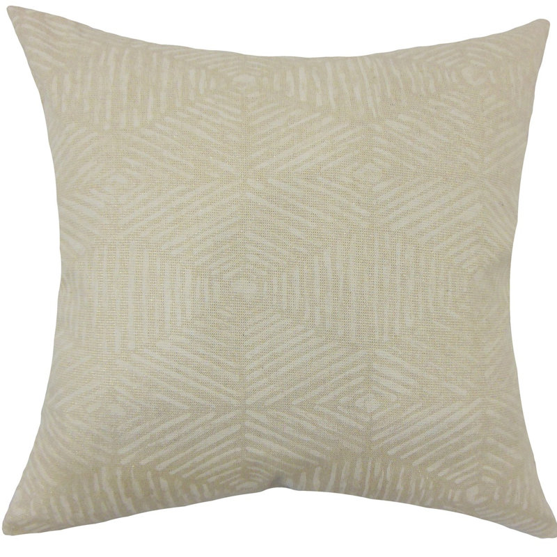 Coussin en coton cais, H 18 po x l 18 po x P 5 po, Gris