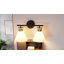 Kaylisa 2-Light Bathroom Vanity Light Fixture with Frosted Glass Shades-184223409
