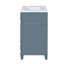 Meuble-lavabo de salle de bain rétro 30 po avec lavabo en céramique et structure en bois massif bleu