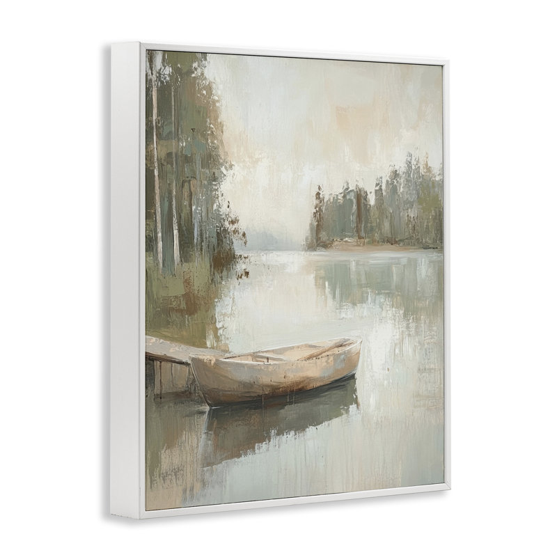 «Canoe at Quiet Dock», estampe numérique, conception de Petal Prints Design, H 30 po x l 24 po