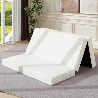 6" Tri-Fold Gel Memory Foam Mattress – Portable Foldable Mattress For Travel, Camping & Guests, With Free Storage Bag