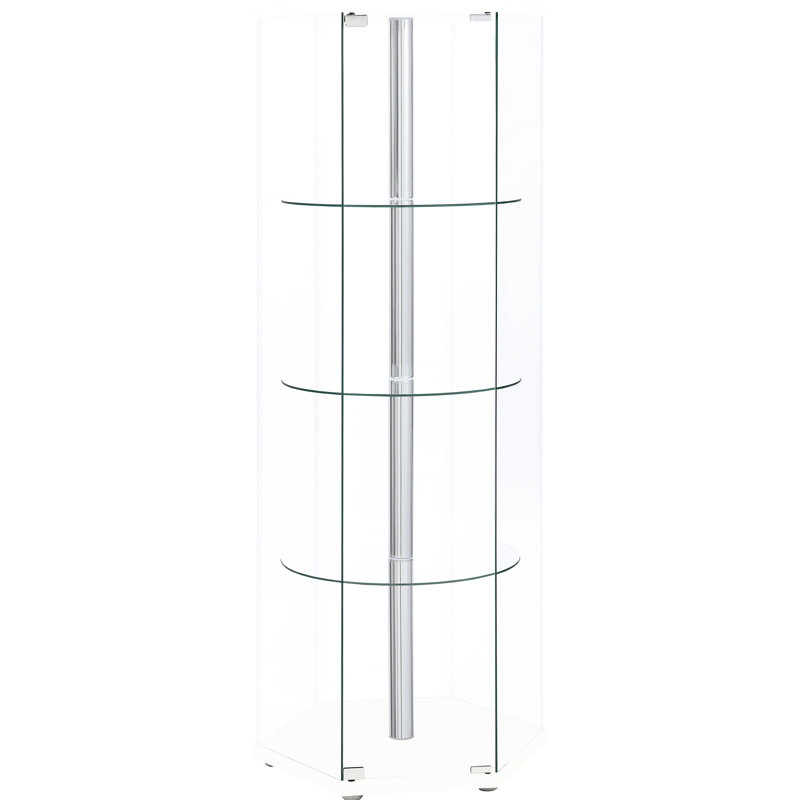 Vitrine à quatre tablettes en verre blanc