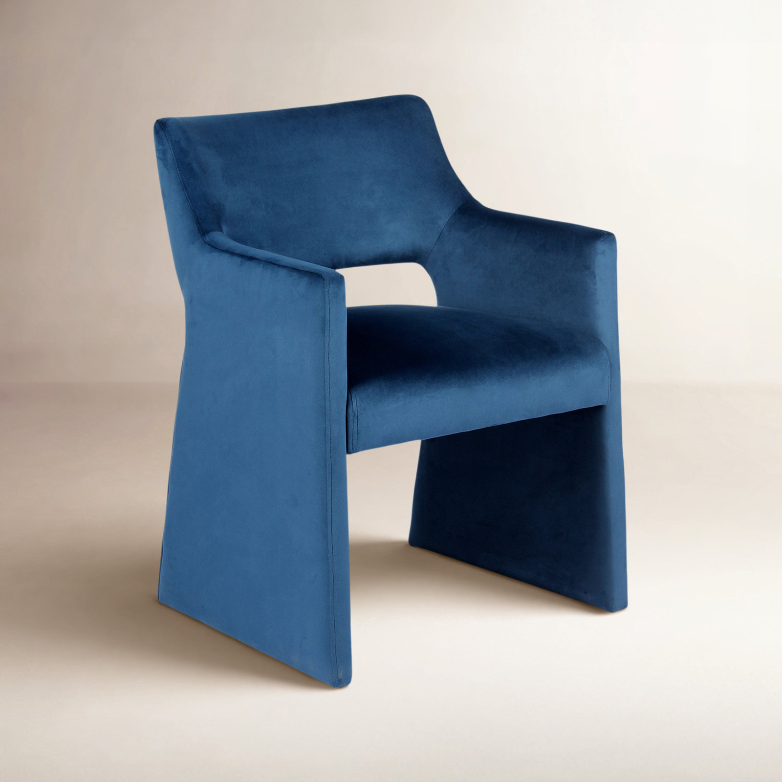 Camillo Velvet Dining Armchair, Blue