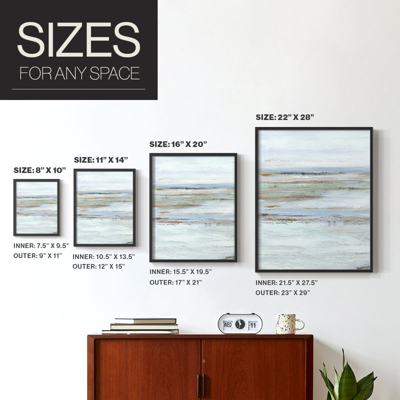 Reproduction encadrée «Mute Misty Marsh I» - bois massif, H 20 po x l 16 po, Noir