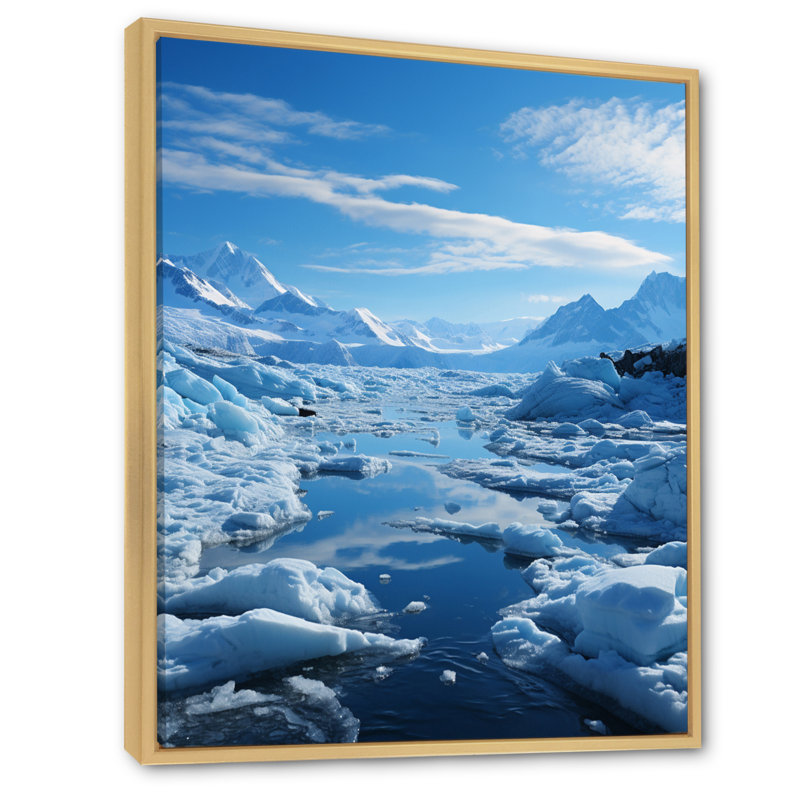 " Glacier Arctic Dreamscape ", 32" H x 16" W x 1" D, Natural Floater Framed