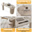Bureau courbé en cristal fritté + bois manufacturé avec 3 tiroirs-109793562-109793565