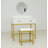 Vanity Set With Mirror And Stool - Makeup Vanity Table With Storage Drawers And Organizer, White And Gold, Space-Saving Design For Small Bedrooms