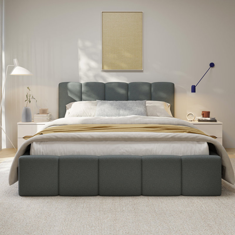Taniaya Upholstered Bed, Kingsize (5'), Grey