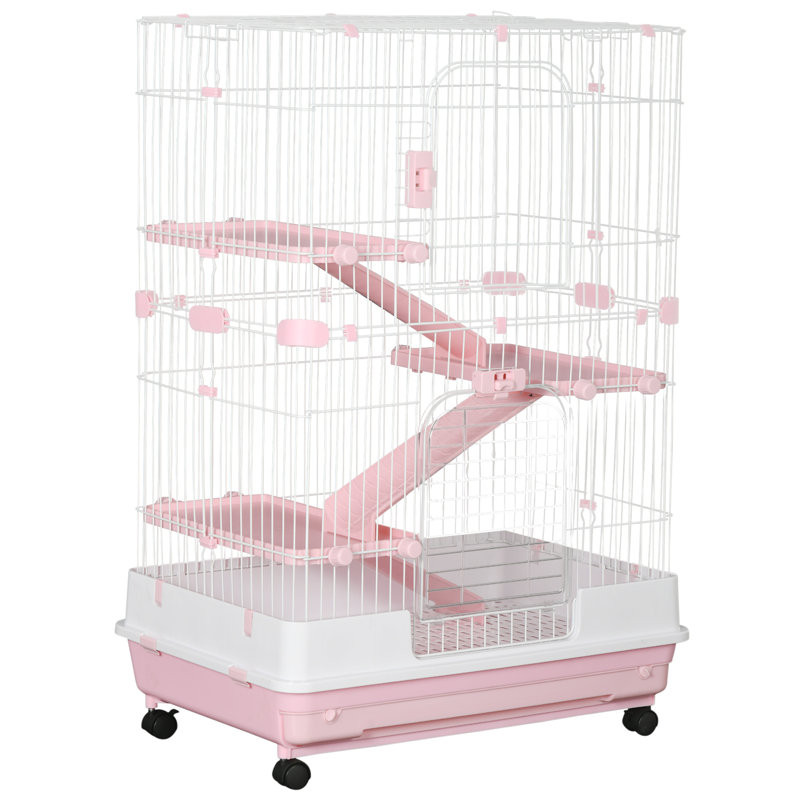 Small Animal Cage Rabbit Hutch With Universal Lockable Wheels