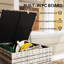 Outsunny 253L Garden Storage Box Rattan Deck Box Patio Rattan Mixed Grey
