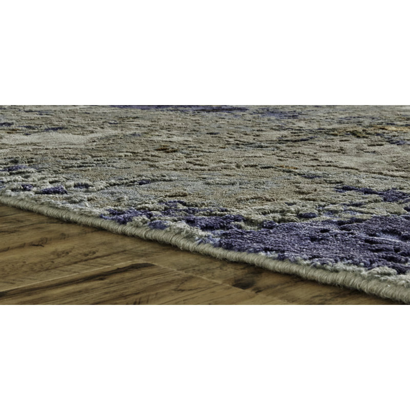 Tapis bleu Tenyia, Rectangulaire 3 pi x 5 pi