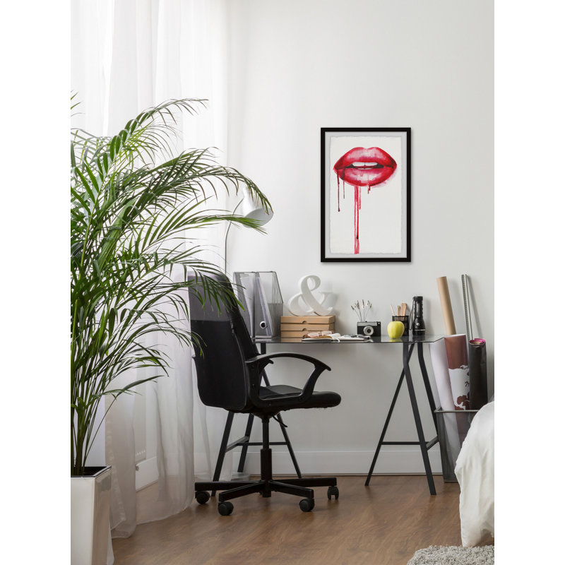 «Kissable Lips», reproduction encadrée, H 12 po x l 8 po x P 1,5 po
