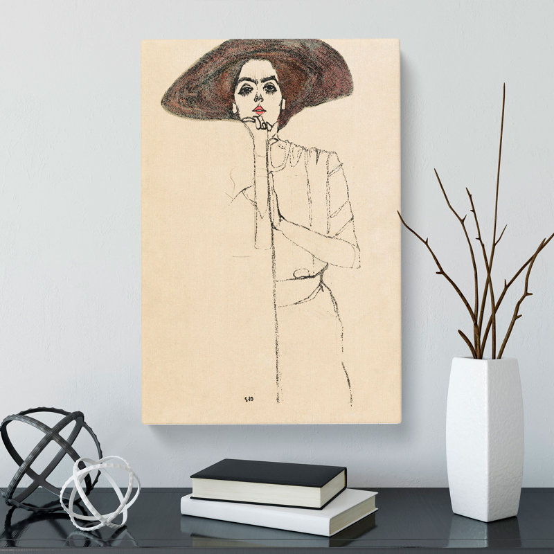 Portrait Of A Woman Vol.1 by Egon Schiele - Wrapped Canvas, 50cm H x 35cm W x 3cm D