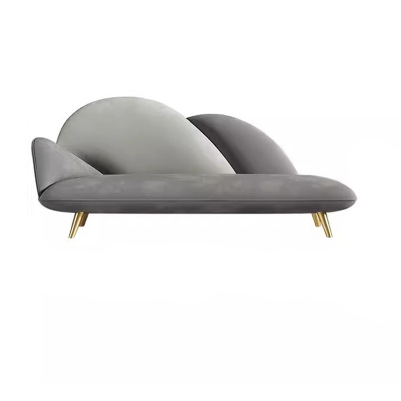 Chaise longue rembourrée Minimalist, Accoudoir à droite (vu de face), Gris