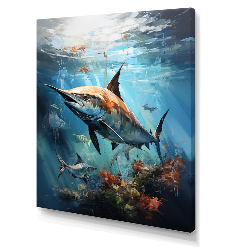 «Fishing Majestic Marlins III», reproduction sur toile, H 40 po x l 30 po x P 1,5 po, Toile tendue