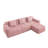 Modular 3-Seat L-Shape Sectional Sofa With Deep Seating, Movable Ottoman, And Throw Pillows, Corduroy Fabric-576384636