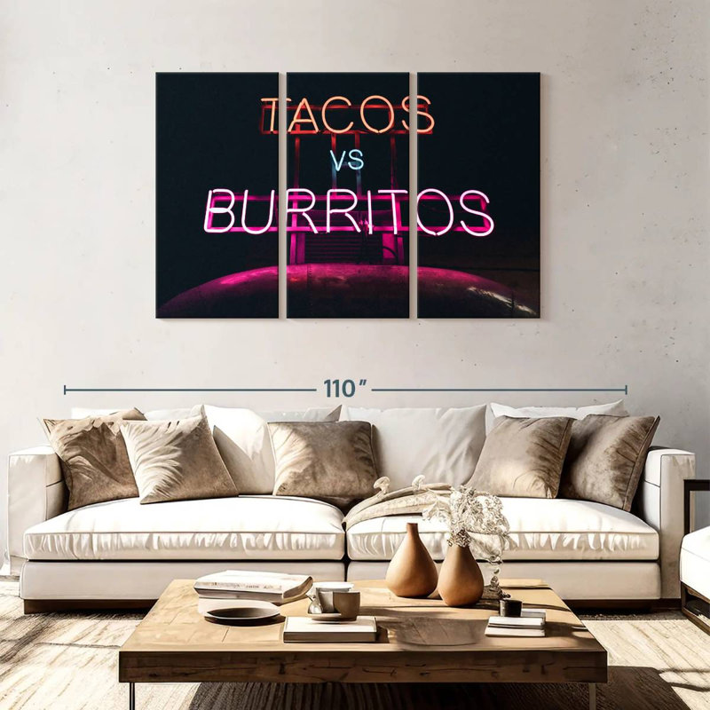 Tergel Tacos Versus Burritos, 48" H x 74" W
