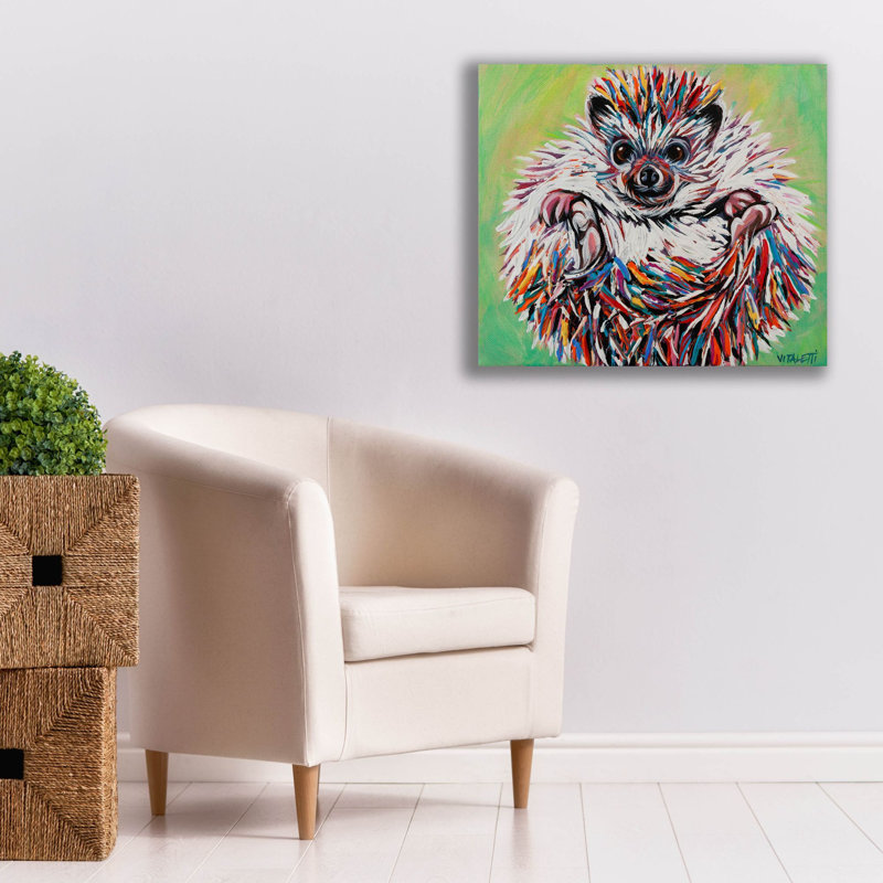 «Colorful Hedgehog 2» par Carolee Vitaletti, art mural sur toile, H 26 po x l 30 po x P 1,5 po