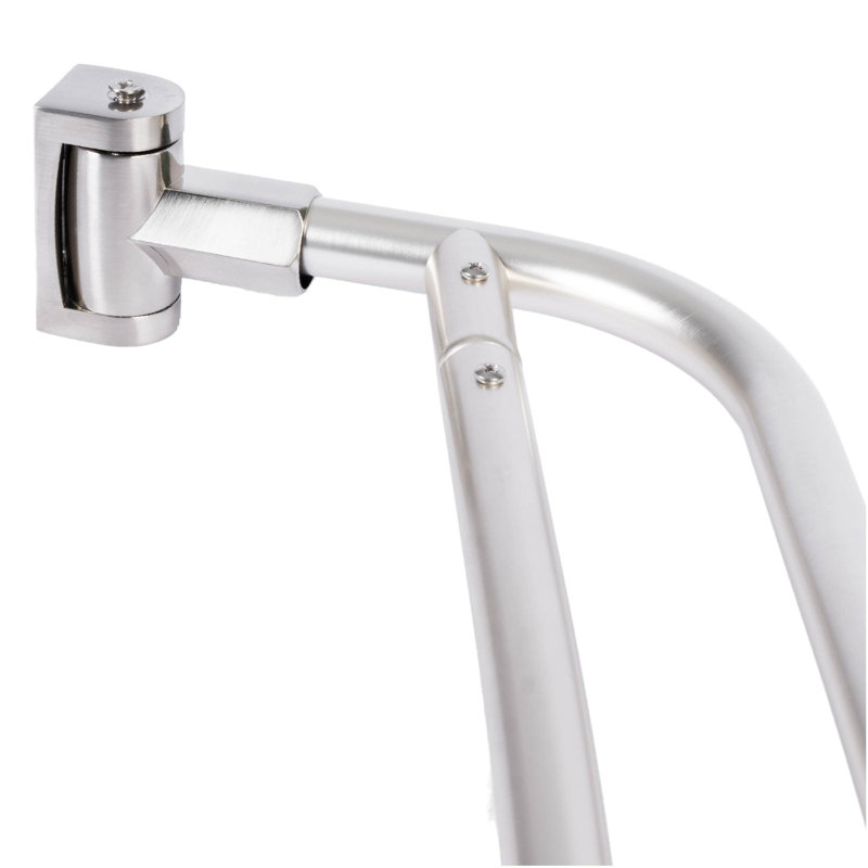 Adjustable Brushed Nickel Double Curved Wall Mounted Shower Rod