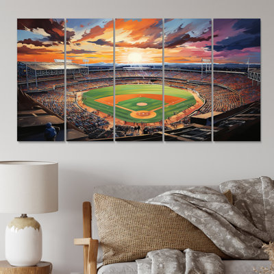 Abstract Baseball Stadium V - 5 pièces sur toile tendue