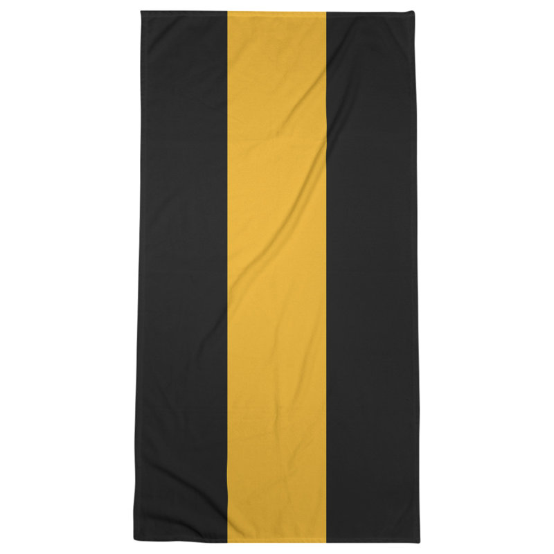 Lightweight Bath Towel, Poly/Cotton, Black/Pittsburgh Gold/Black
