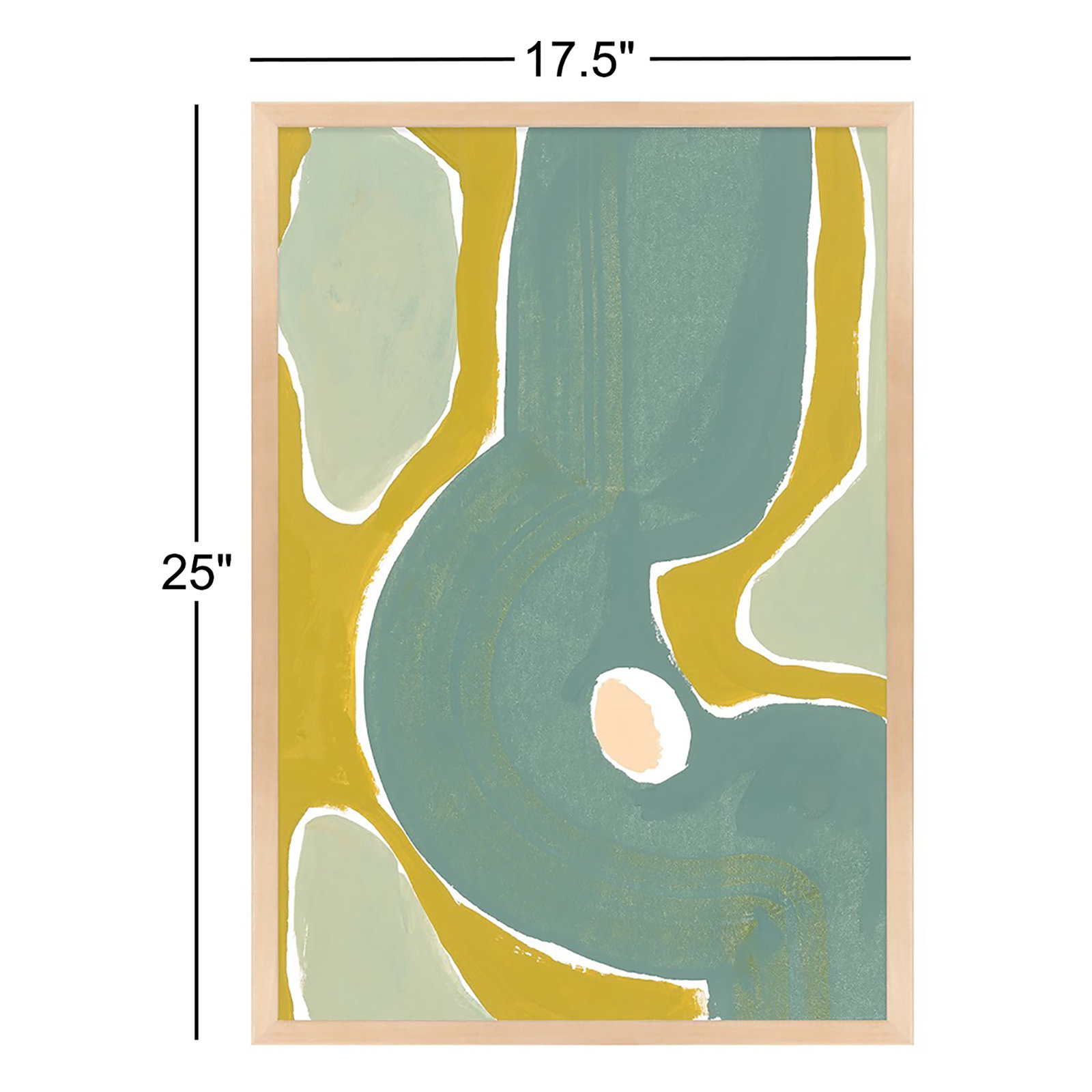 Gandia "Green on Green" 2-Piece Painting Set, 25" H x 17.5" W x 1.25" D, Light Brown