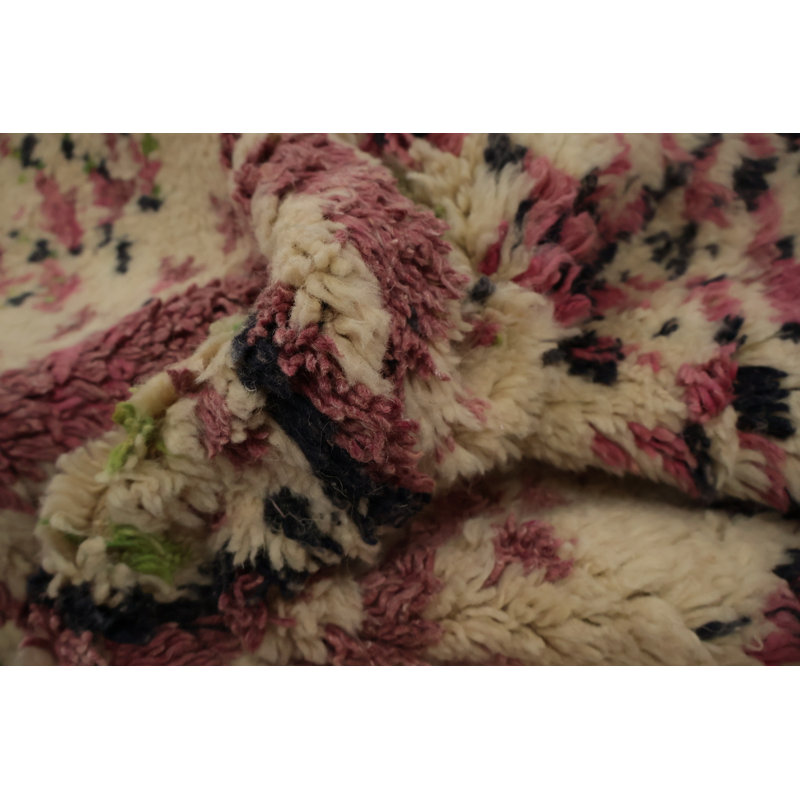 Tapis oriental beige et rose marocain 9 x 13