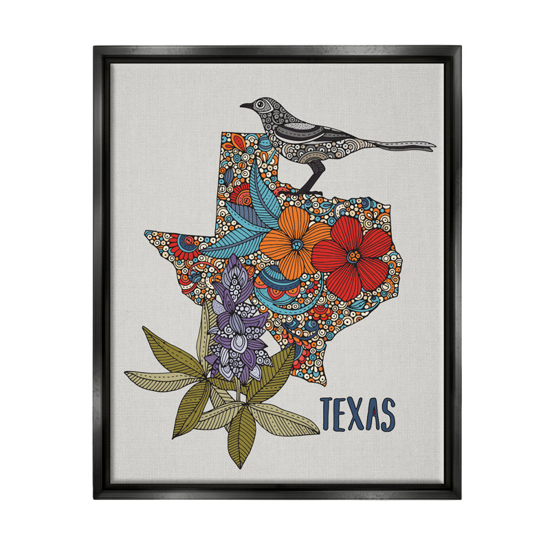«Texas Bluebonnet State Bird Intricate Floral» par Valentina Harper, impression sur toile, H 31 po x l 25 po x P 1,7 po