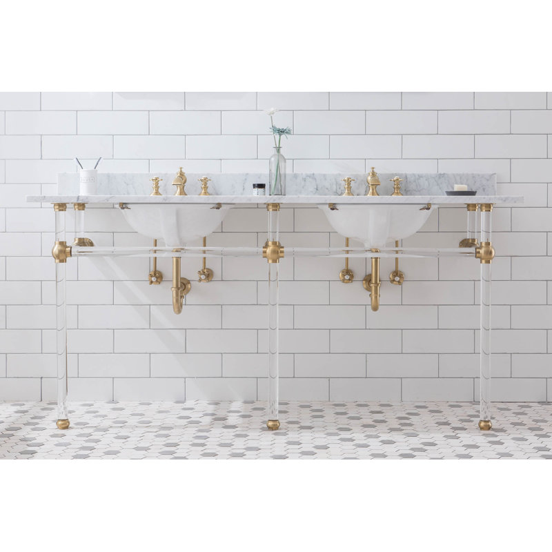 Meuble-lavabo de salle de bain Ellie Stone, Laiton satiné