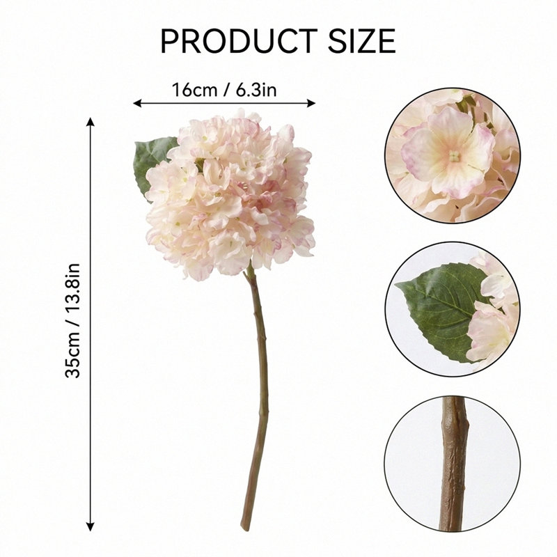 5 pièces d'arrangements floraux en soie artificielle rétro, Rose clair