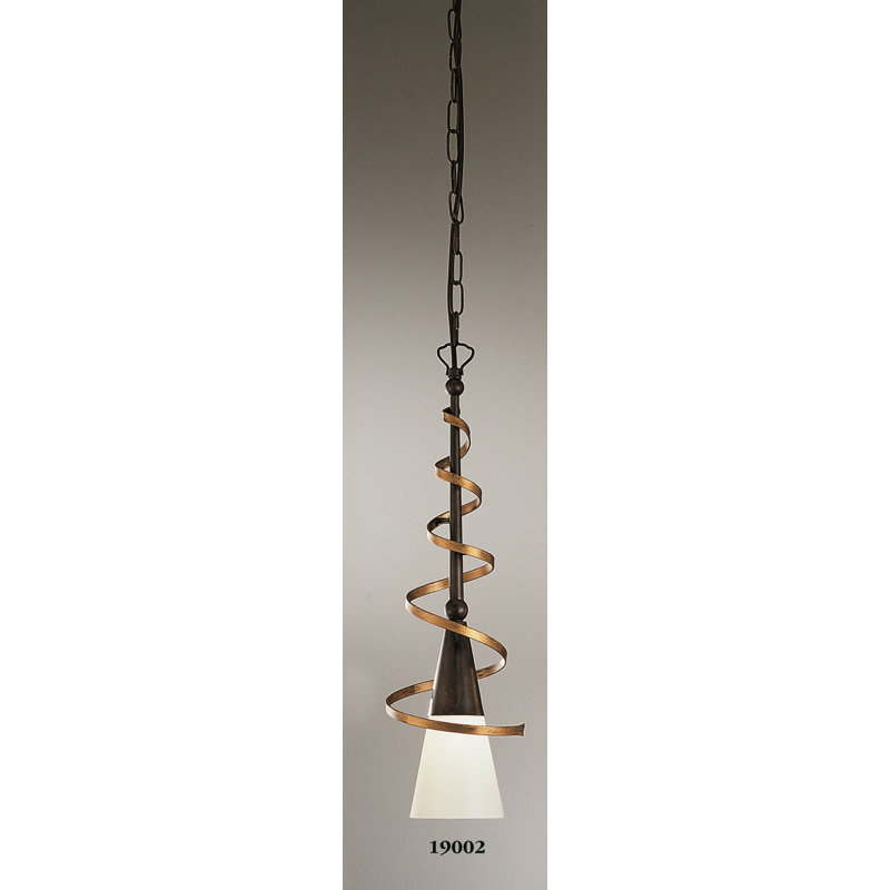Hornersville 1 - Light Rost-antik, Spirale Gold Pendel Pendant, 50 cm H x 18cm diameter