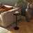 Solid Wood 12″ Round Small Side Table – Modern Accent End Table, 24 in. H, Sculptural Pedestal, Walnut Finish-953902677