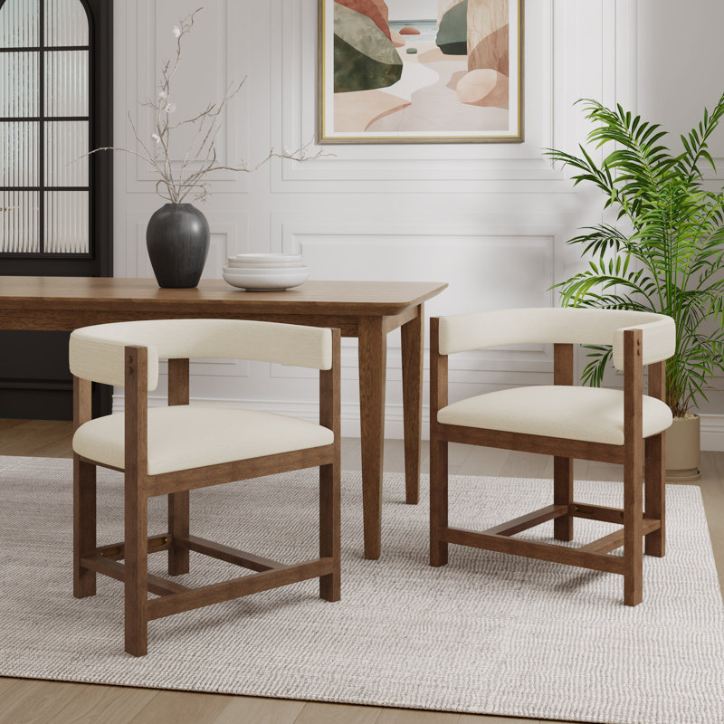 Comesha Modern Rubberwood Dining Chairs, Walnut