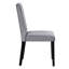 Chaises rembourrées en velours gris 2 pièces pour salle à manger, structure en bois noir, 2 pièces d'appoint au look naturel, velours, finition décontractée