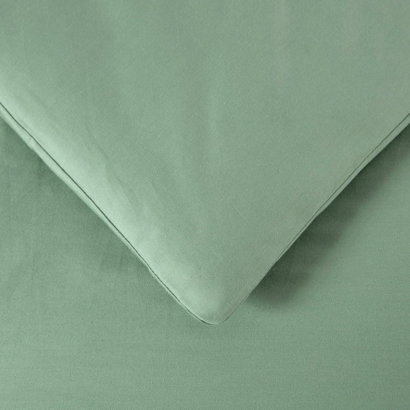 Cotton Twill Comforter, Queen Comforter + 2 Standard Shams, Sage Green