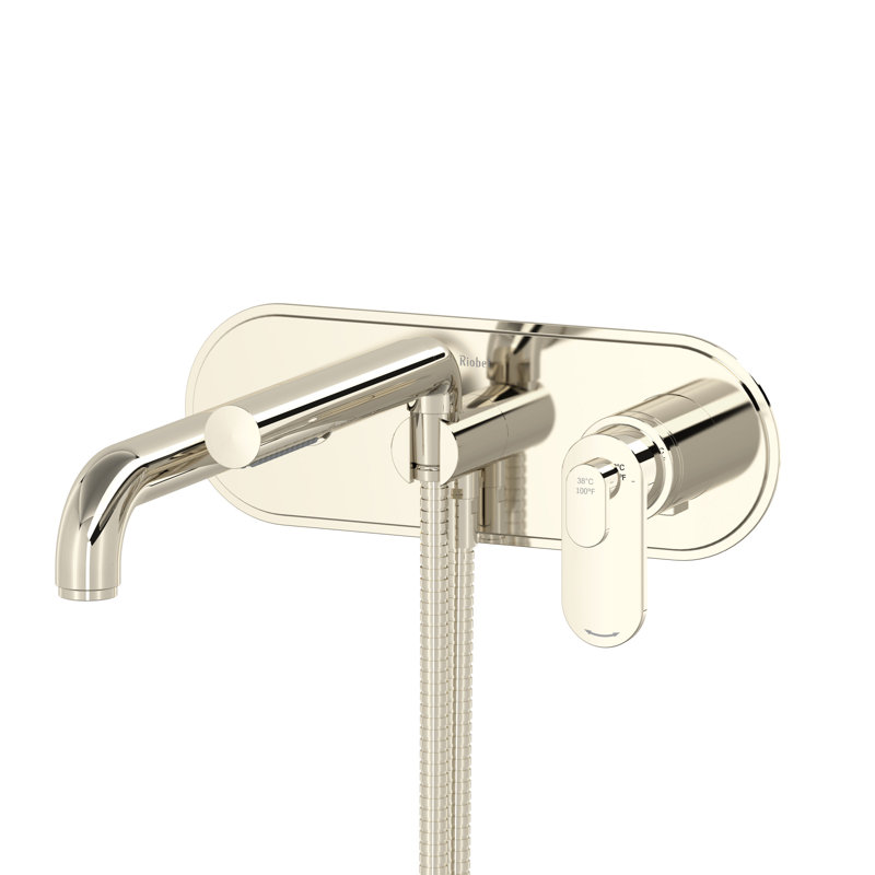 Arca Wall Mount Tub Filler Trim, Polished Nickel