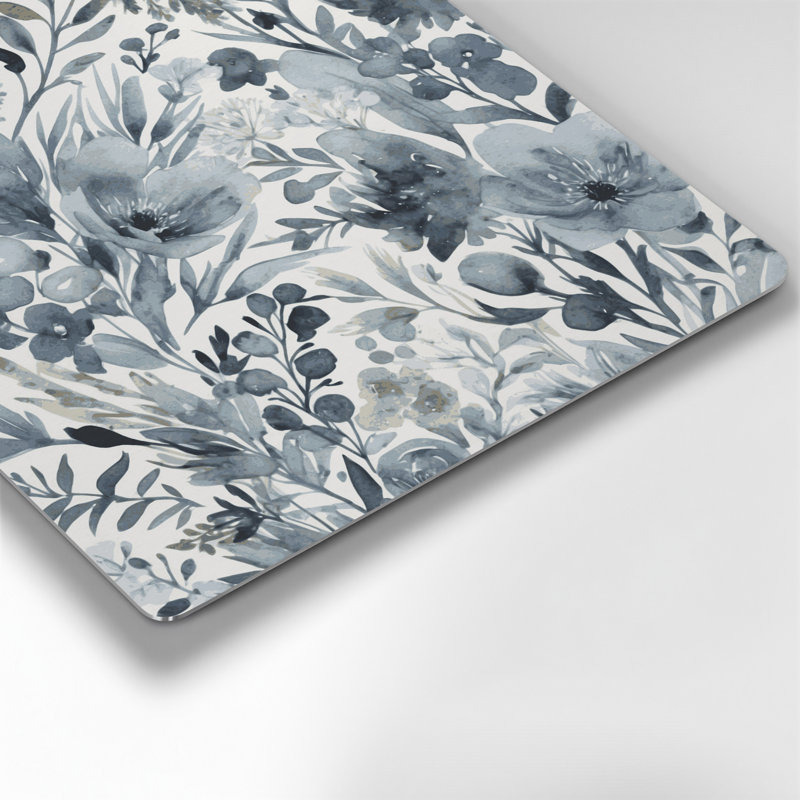 Art mural aquarelle floral bleu 69, H 32 po x l 32 po