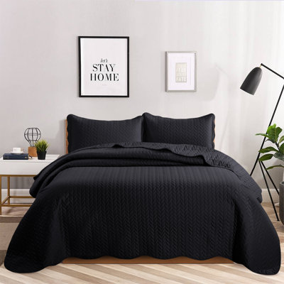 Ensemble de couvre-lit embossé en microfibre pour très grand lit - très grand, doux et résistant à la poussière, 3 pièces