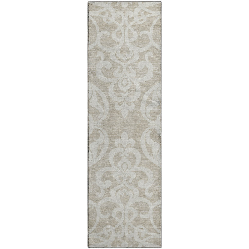 Premium Machine Washable Prisco Beige Rug, Runner 2'3" x 7'6"
