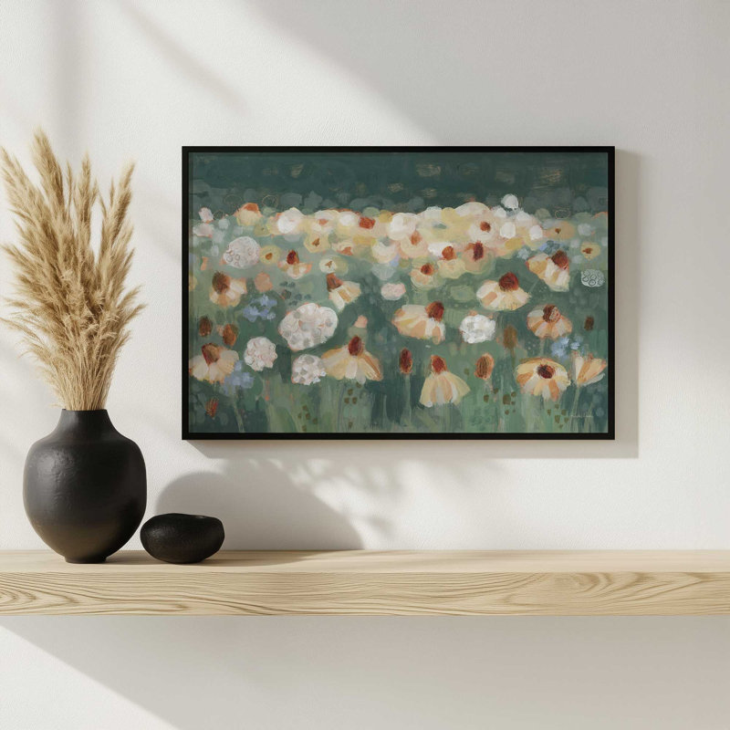 «Wildflowers I» par Krystal Adams, reproduction d'art, L 12 po x H 8 po, Noir, Impression encadrée