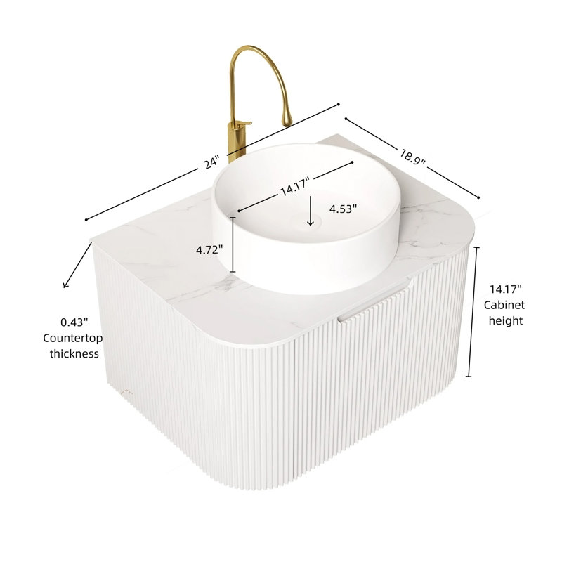 Meuble-lavabo pour salle de bain 30 po Dina, Brun, L 30 po