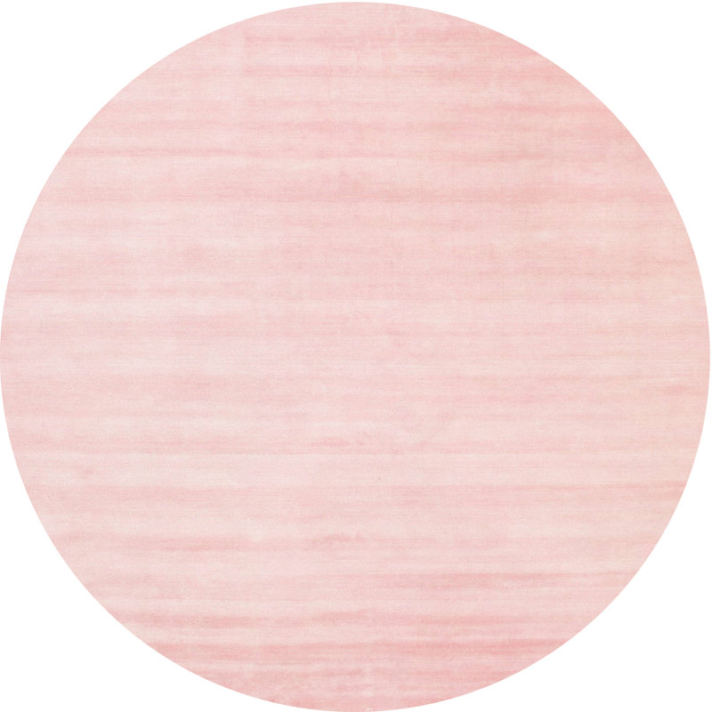 Tapis contemporain rose, Rond 8 pi